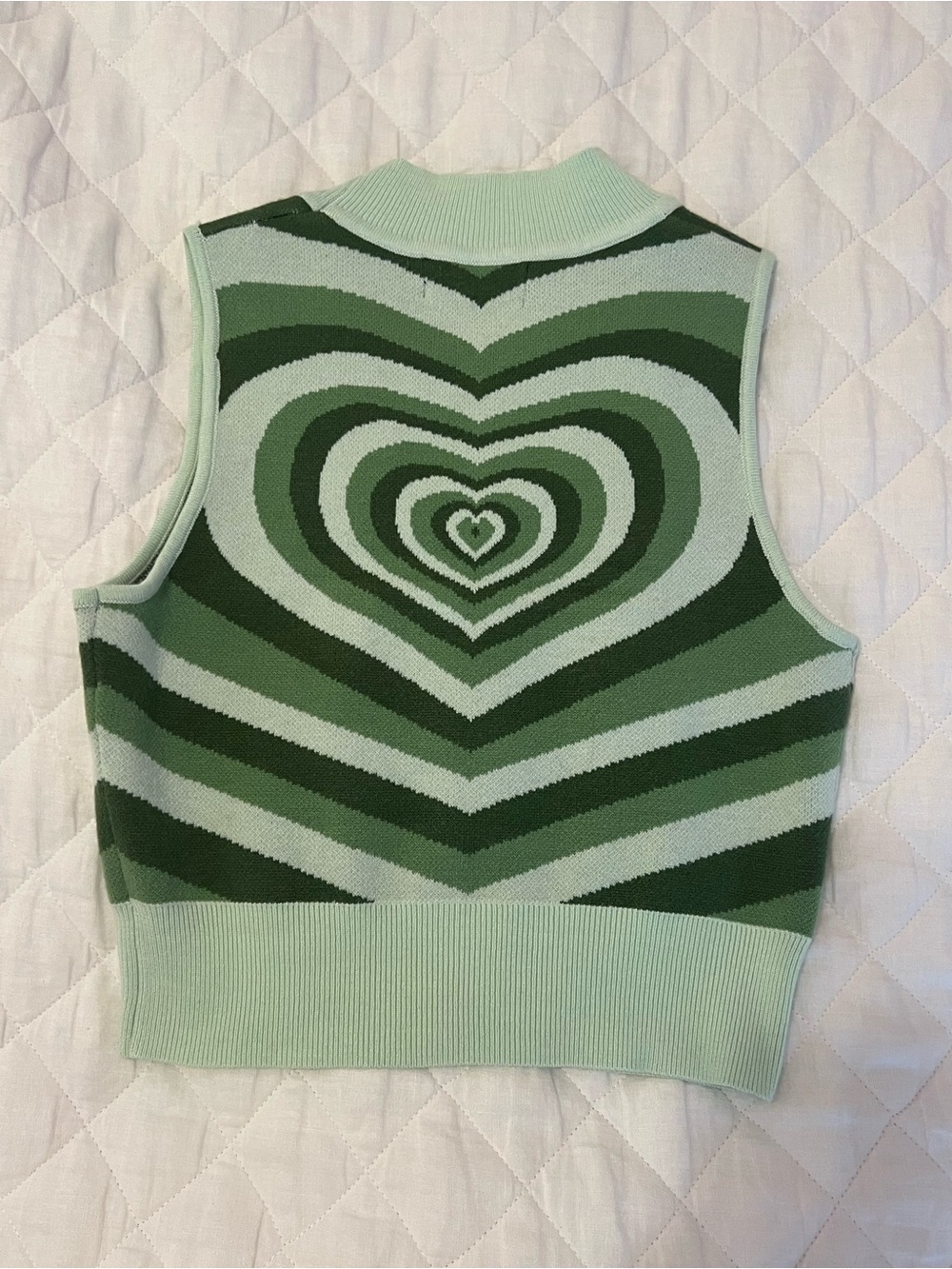 Cider Green Heart Stripe Knit Tank - Picture 4 of 5